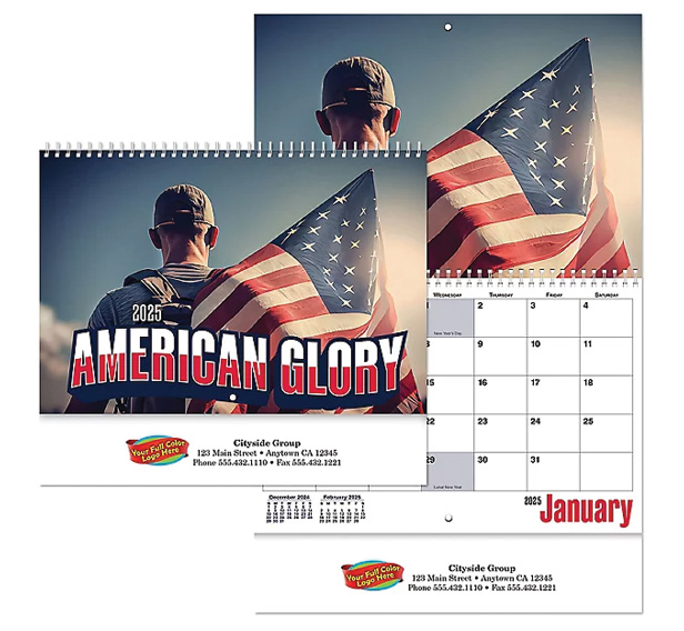13-month American Glory spiral wall calendar