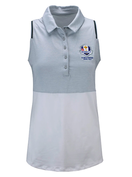 gray sleeveless women's polo