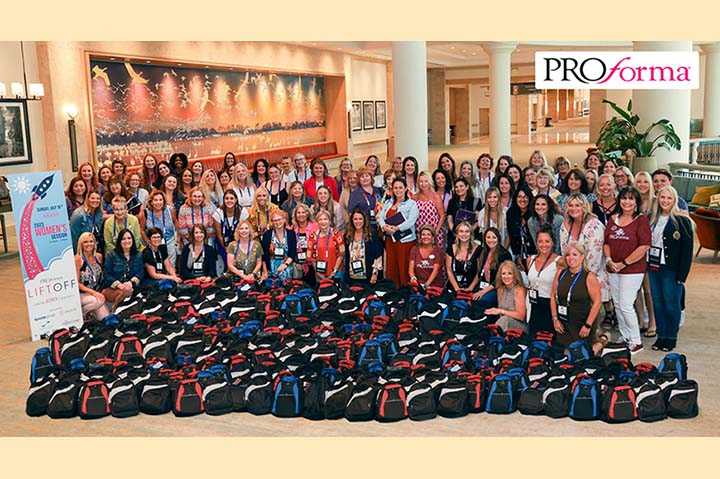 Attendees at Proforma’s Annual Women’s session assembled 180 backpacks of school supplies for The Howard Phillips Center for Children and Families in Orlando.