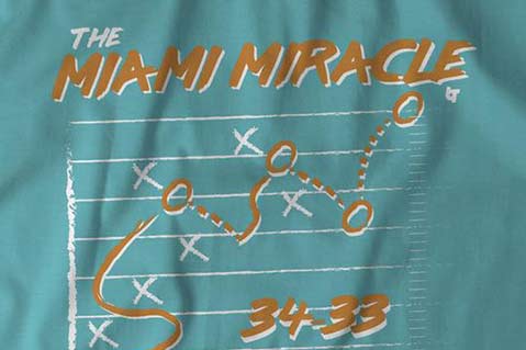 T-Shirts Commemorate Miami Dolphins’ ‘Miami Miracle’