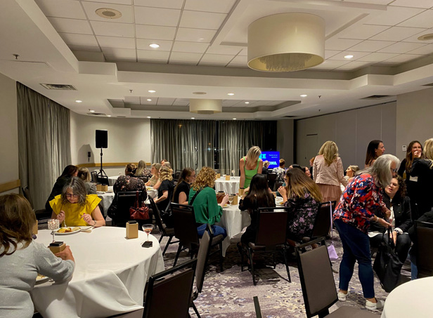 room full of women and tables