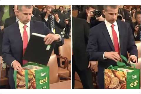 Branded Tote at Impeachment Hearing Goes Viral