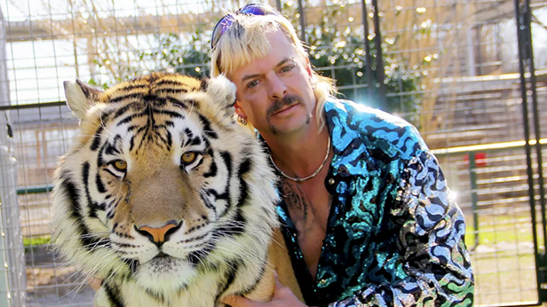 Joe Exotic and one of his tigers.