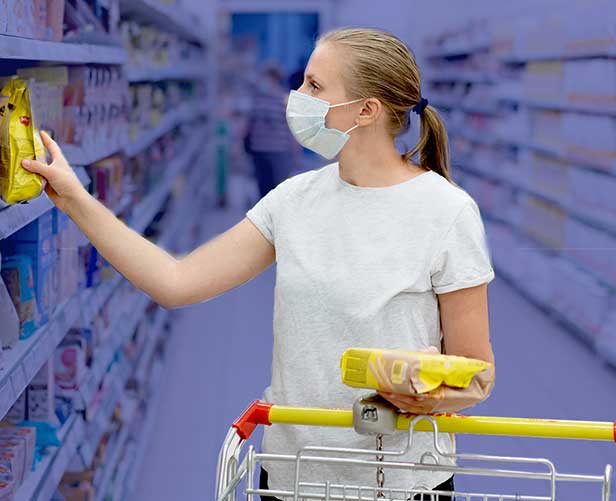 Shopping with a mask on