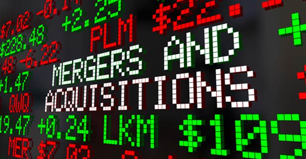 mergers & acquisition ticker sign