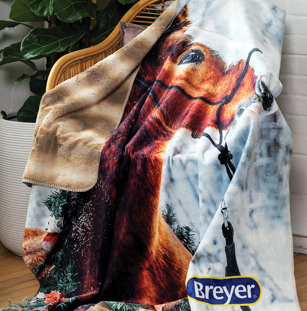 Fur-lined full print blanket