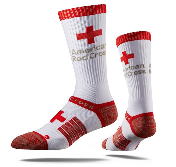 Red & white socks