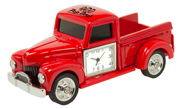 Red truck-shaped clock