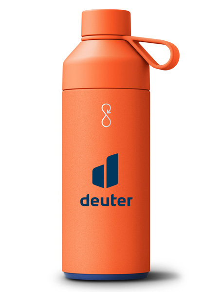 orange reusable water bottle