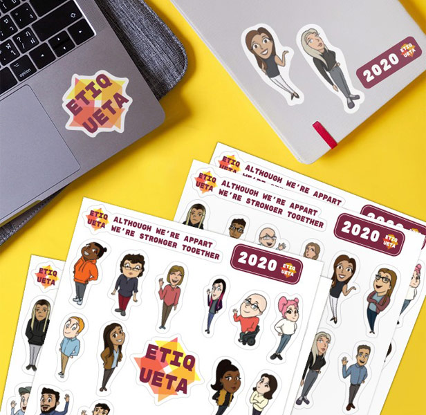 Sticker sheet of employee figures