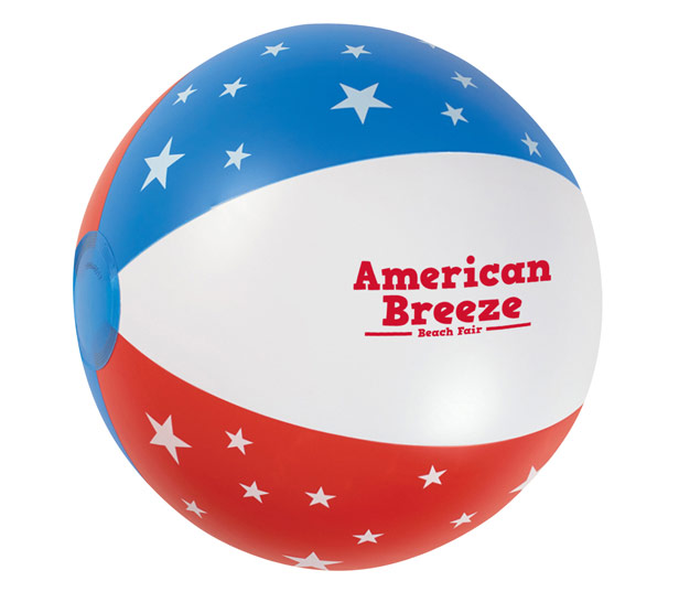 Red, white & blue beach ball