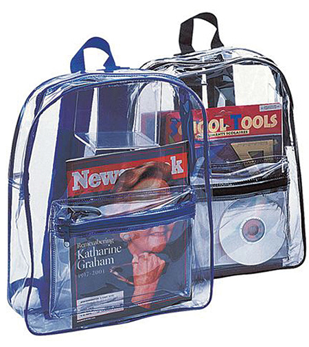 Two clear backpacks