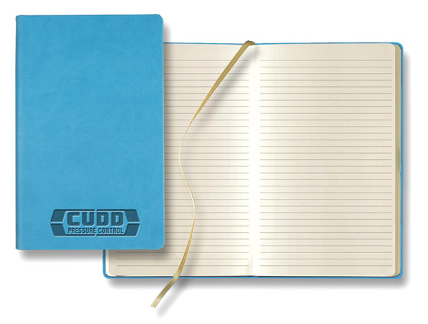 blue journal with ruled pages