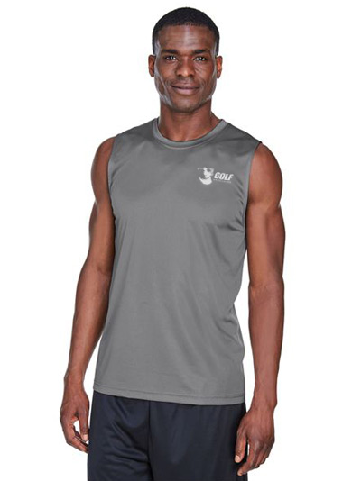 Man wearing gray sleeveless muscle shirt