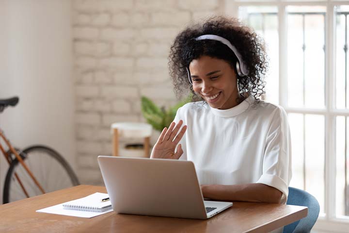 Young woman at computer