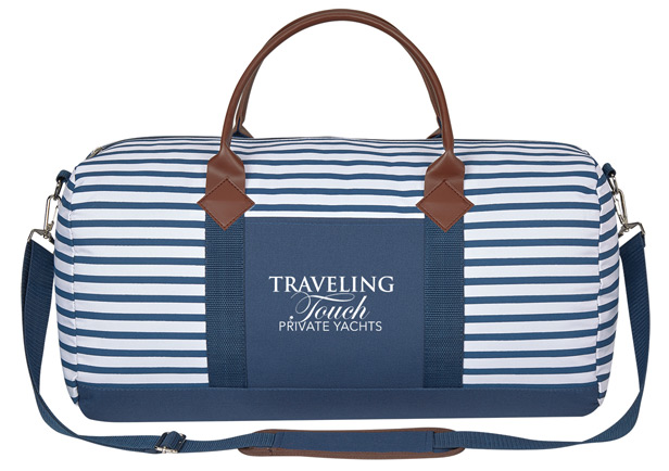 nautical striped duffel bag