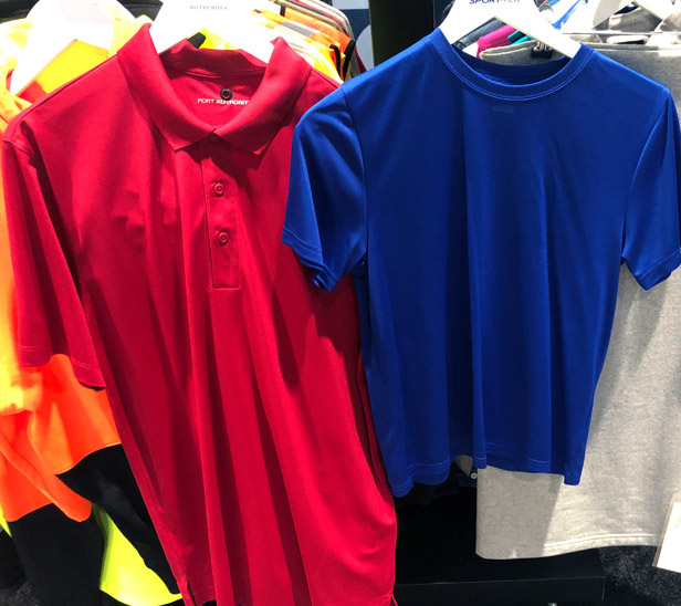 red and blue shirts