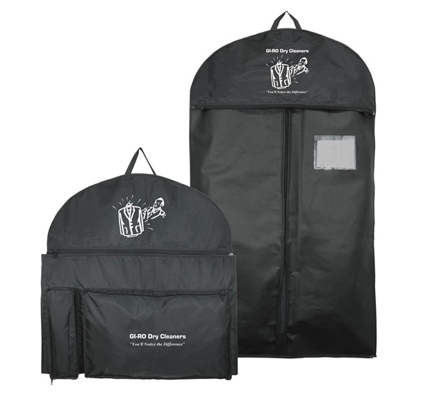 two black zippered garment bags