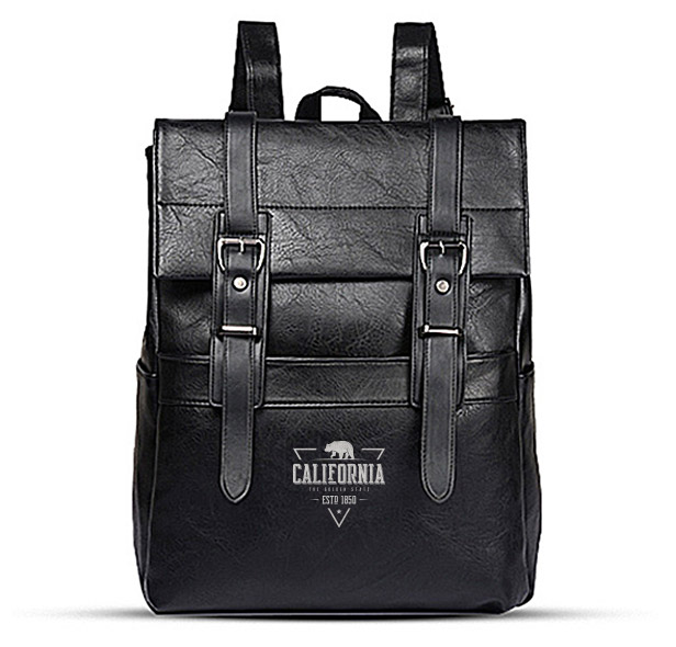 black backpack with shoulder straps