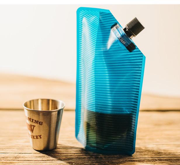 flexible flask and shot glass