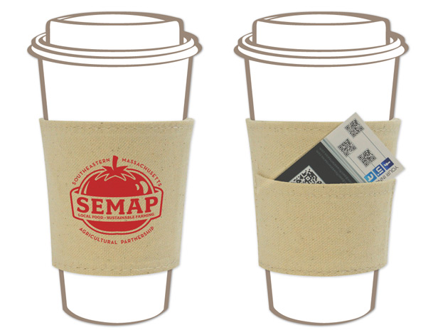 cotton beverage sleeves with pocket