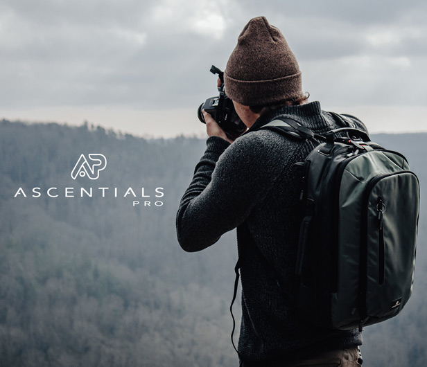 Ascentials Pro/man taking photos on mountain