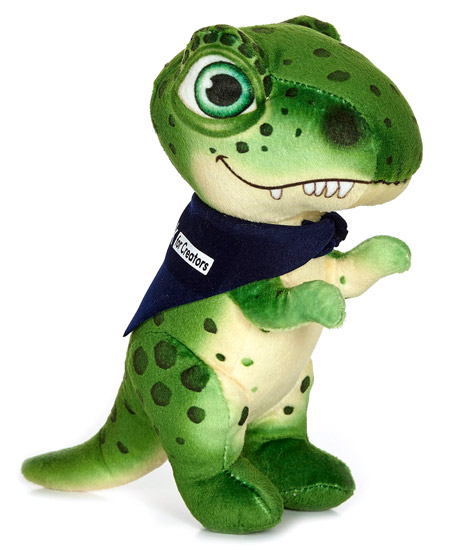 stuffed green t-rex