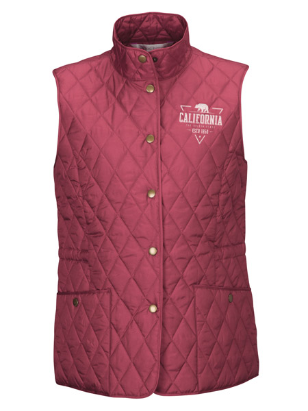red quilted button vest