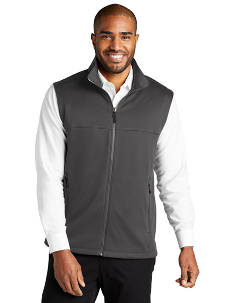 gray fleece zipper vest