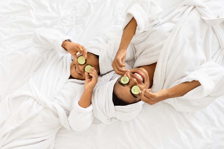 Spa treatment with cucumbers