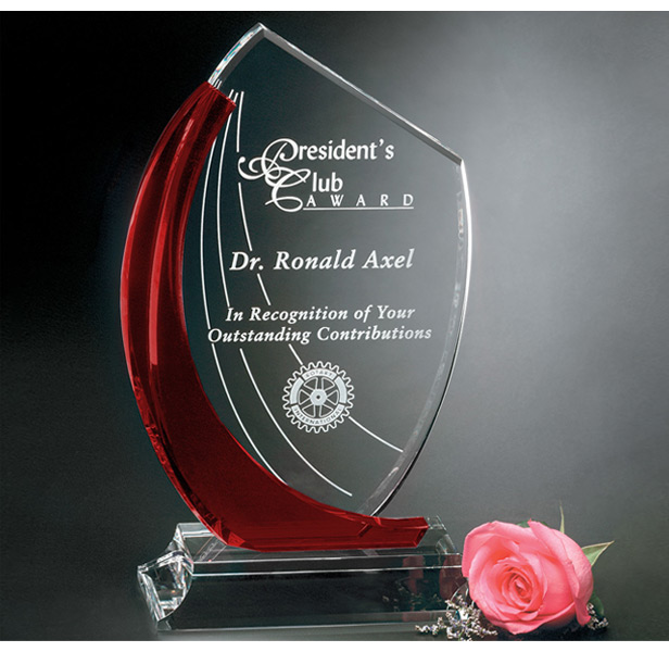 red and clear crystal award