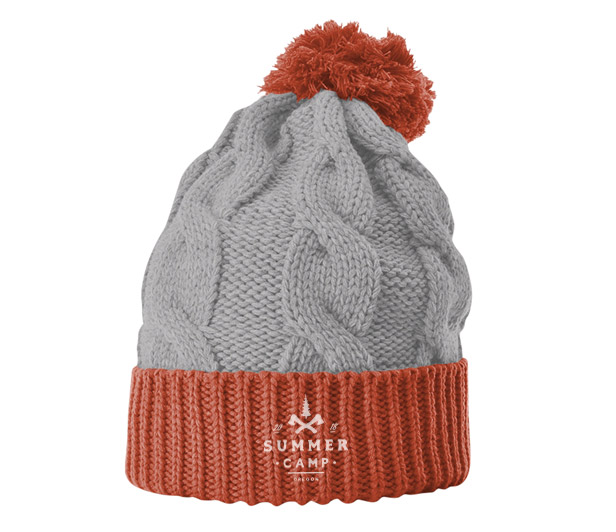 knit cap with pom pom