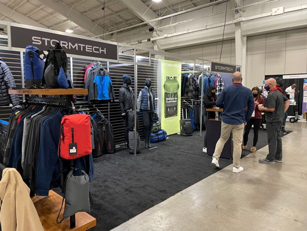 show floor with Stormtech booth in background