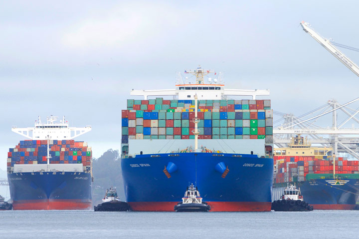 cargo ships in port