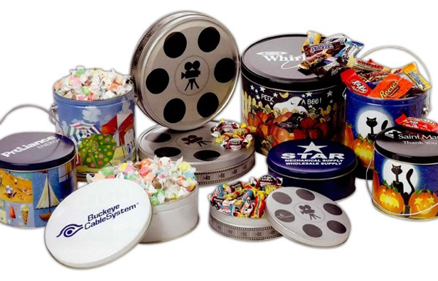 assorted tins of candy