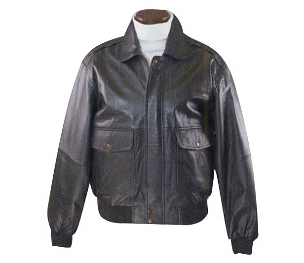 bomber-style leather jacket