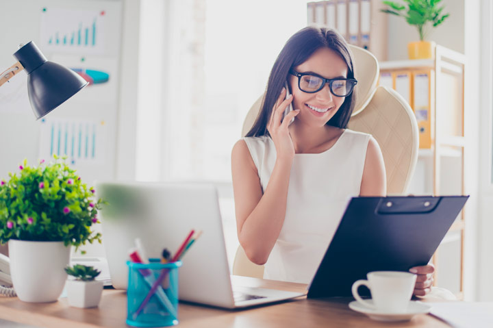 business woman on phone