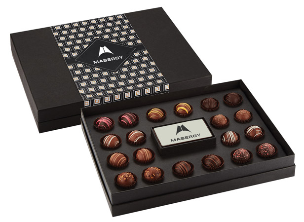 black box of truffle chocolates