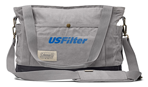 gray soft-sided cooler tote with strap