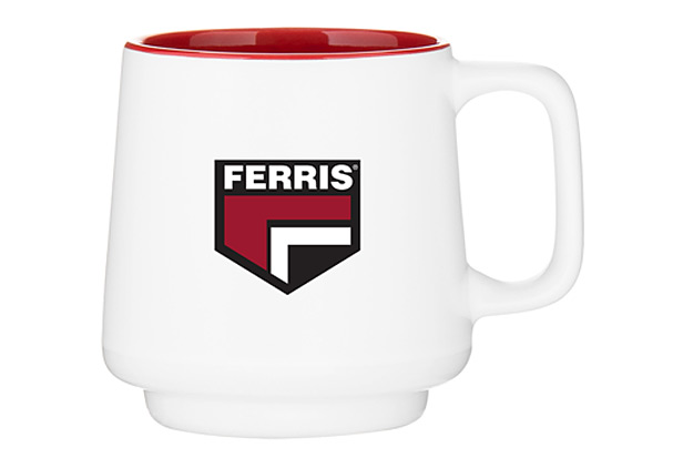 two-tone white mug with red interior