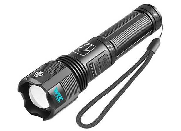 black rechargeable flashlight