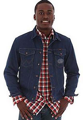 man in denim jacket smiling