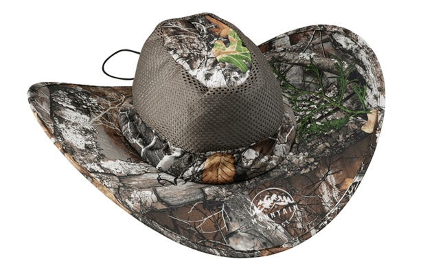 camo pop hat with mesh and drawstring