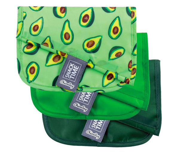 green sandwich bag with avocado print