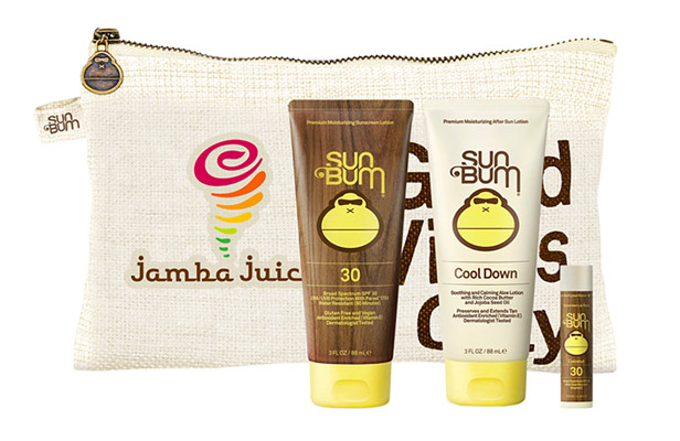 travel sun care kit, two sunscreens and one lip balm with bag