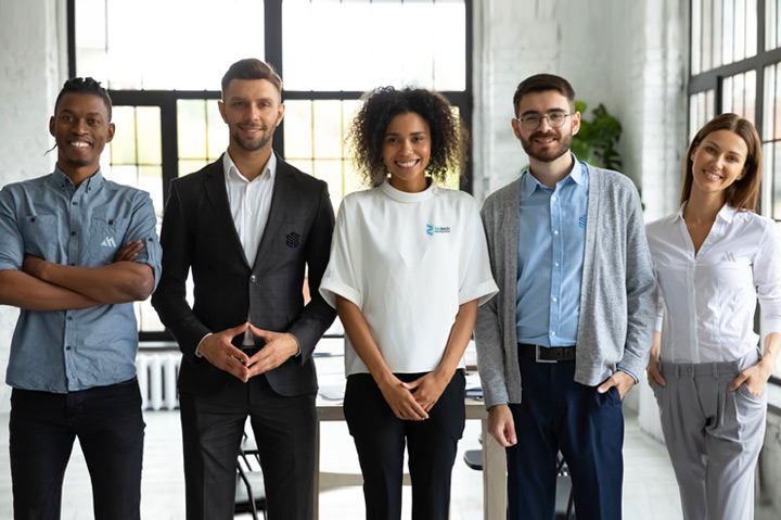 young diverse group of professionals