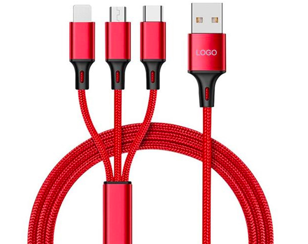 red assorted charging cables