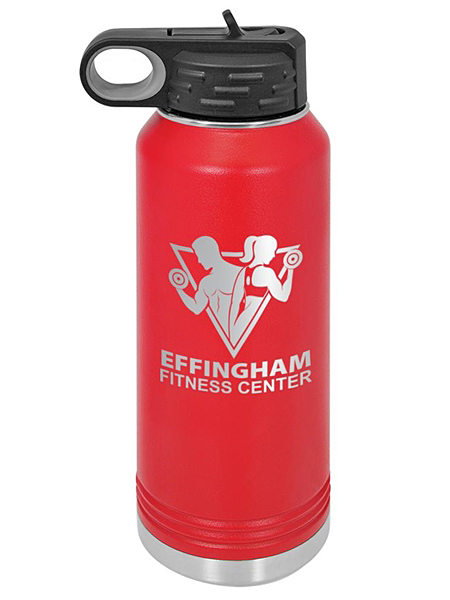 red insulated water bottle