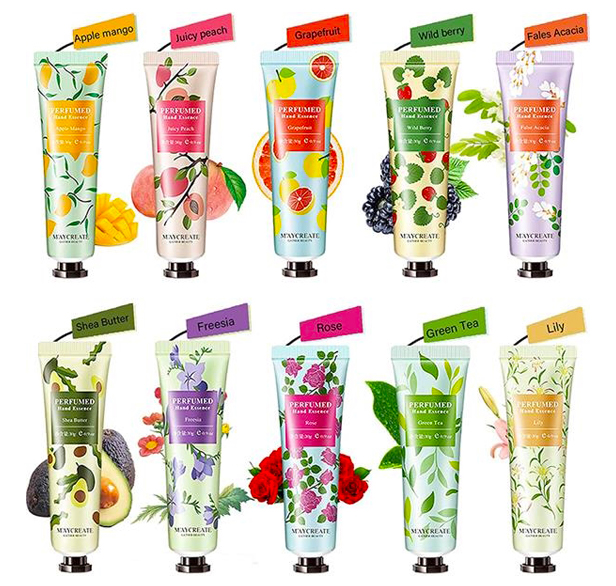 hand creams, assorted scents