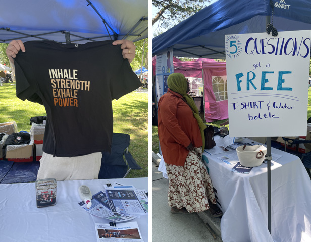 lung booth at Juneteenth parade